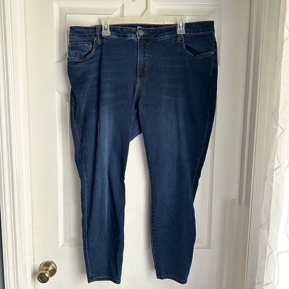 KUT From The Kloth Jeans Women’s Size 20W Diana Ankle Skinny Dark Blue Denim - Picture 1 of 8
